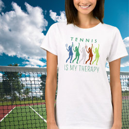 Tennis is mijn therapie! Vrouw tennisser T-shirt