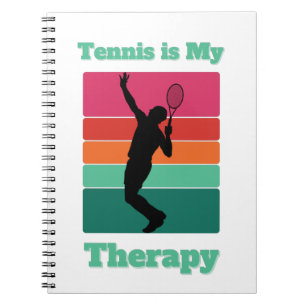Tennis is mijn Therapy Rectangle Retro Sunset Notitieboek