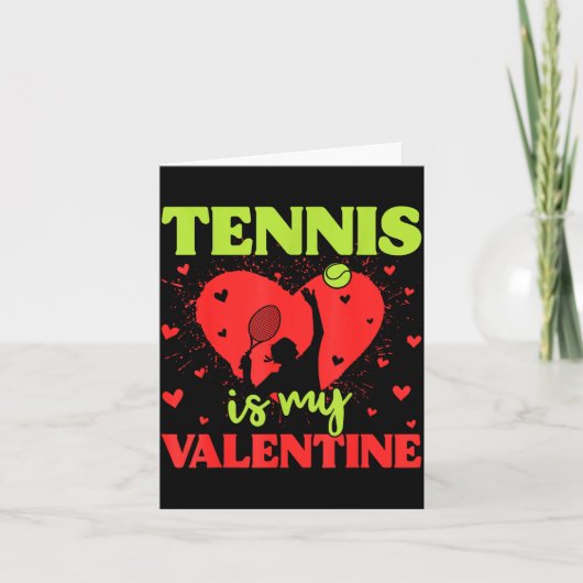 Tennis is mijn Valentijnsdag Cool Srt Motivatie Sp Kaart (Voorkant)