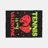 Tennis Is My Valentine Cool Srt Motivation Player  Fleece Deken (Voorkant (Horizontaal))
