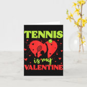 Tennis Is My Valentine Cool Srt Motivation Player  Kaart (Gele Bloem)