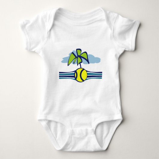 Tennis Island Tropical Summer Baby Bodysuit (Voorkant)