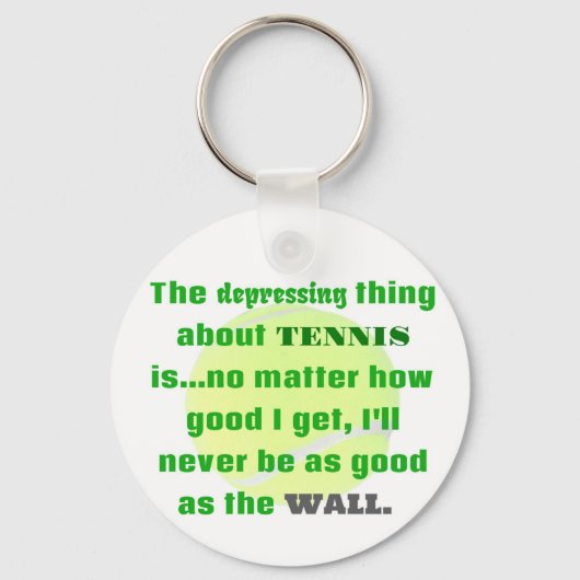 Tennis Joke Gift voor Laughs Tennis Ball Sleutelhanger (Voorkant)