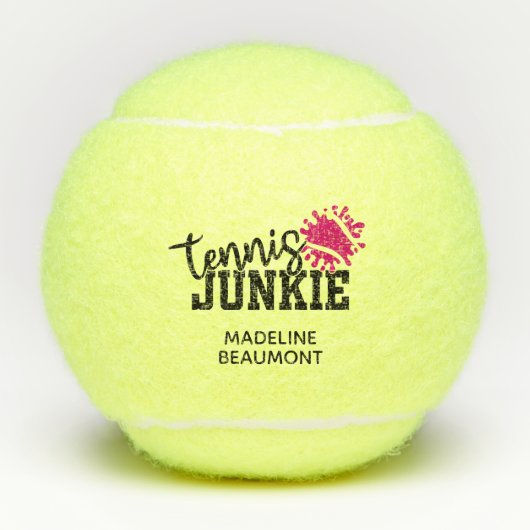 Tennis Junkie Funny Tennisballen (Voorkant)
