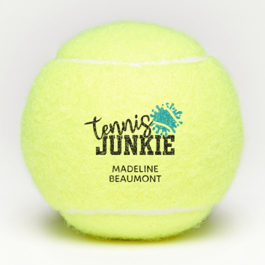 Tennis Junkie Funny Tennisballen (Voorkant)