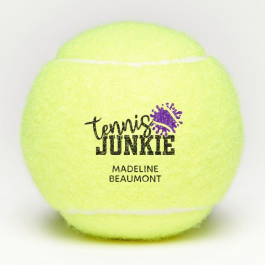 Tennis Junkie Funny Tennisballen (Voorkant)