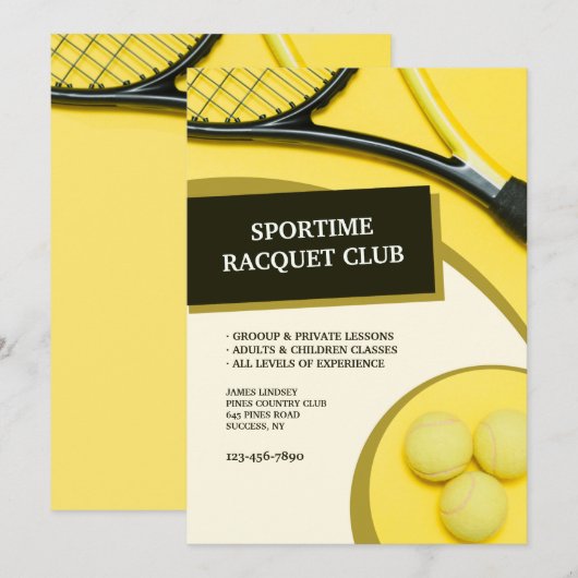 Tennis Kaart (Voorkant / Achterkant)