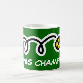 Tennis-kampioen mok voor spelers en ventilatoren. (Center)