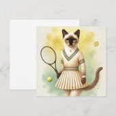 Tennis kat vrouw speler waterverf (Voorkant / Achterkant)