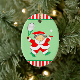 Tennis Kerst Cadeau Keramisch Ornament