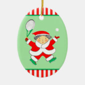 Tennis Kerst Cadeau Keramisch Ornament (Voorkant)