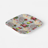 Tennis Kerst Feestelijke Rackets en Bal Papieren Bordje (Gebogen)