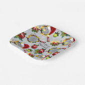 Tennis Kerst Feestelijke Rackets en Bal Papieren Bordje (Gebogen)