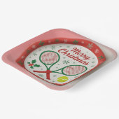 Tennis Kerst Feestelijke Rackets en Bal Papieren Bordje (Gebogen)