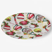 Tennis Kerst Feestelijke Rackets en Bal Papieren Bordje (Gekanteld)