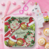 Tennis Kerst Feestelijke Rackets en Bal Papieren Bordje (Feest)