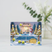 Tennis Kerst Feestelijke Racquets Feestdagenkaart (Staand voorkant)