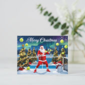 Tennis Kerst Feestelijke Racquets Feestdagenkaart (Staand voorkant)
