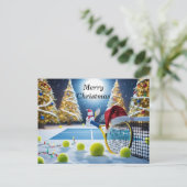 Tennis Kerst Feestelijke Racquets Feestdagenkaart (Staand voorkant)