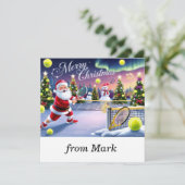 Tennis Kerst Feestelijke Racquets Feestdagenkaart (Staand voorkant)