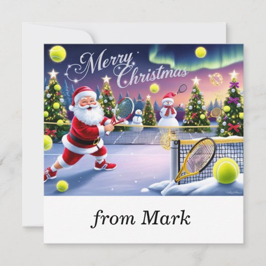Tennis Kerst Feestelijke Racquets Feestdagenkaart (Voorkant)