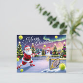 Tennis Kerst Feestelijke Racquets Feestdagenkaart (Staand voorkant)