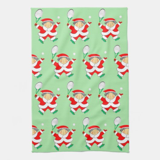 Tennis Kerst Keukendoek Theedoek (Verticaal)