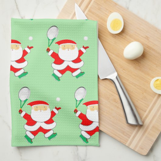 Tennis Kerst Keukenhanddoek (Quarter Fold)