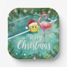 Tennis Kerst met Flamingo thema