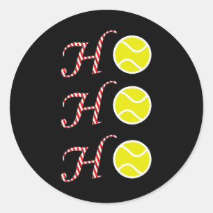 Tennis Kerst T Shirt -sport Ho Ho Ho Vakantie Ronde Sticker