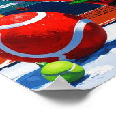 Tennis Kerst Thema voor Speler Poster (Hoek)
