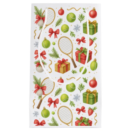 Tennis Kerstbal en racket geschenken voor Party Klein Cadeauzakje (Voorkant)