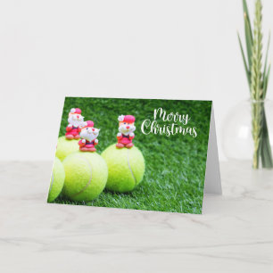 Tennis kerstbal met kerstcadeautje kaart