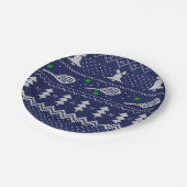 Tennis-kerstbeker van brei-patroonscandi papieren bordje (Gekanteld)