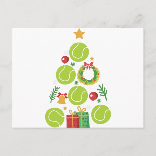 Tennis-kerstboom | kerstcadeautje briefkaart (Voorkant)