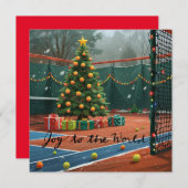 Tennis kerstboom op het veld feestdagenkaart (Voorkant / Achterkant)