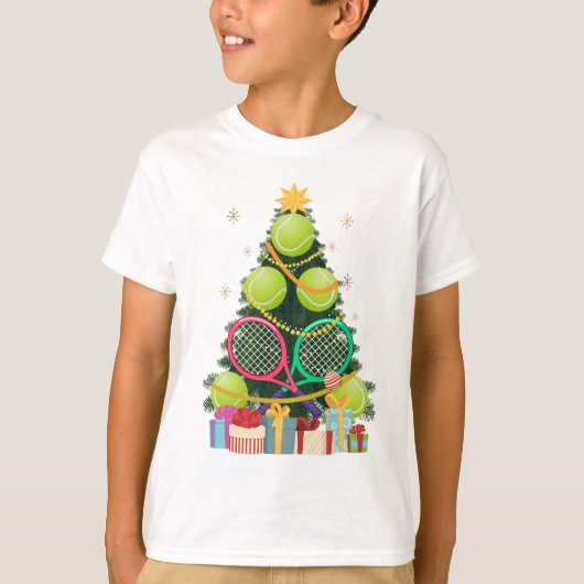 Tennis Kerstboom Xmas T-shirt (Voorkant)