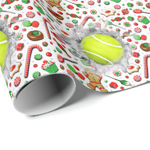 Tennis kerstcadeau cadeaupapier
