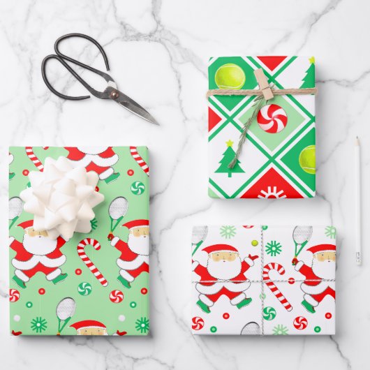 Tennis Kerstcadeau Inpakpapier Vel (Voorkant)
