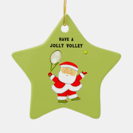 Tennis Kerstcadeau Keramisch Ornament (Voorkant)