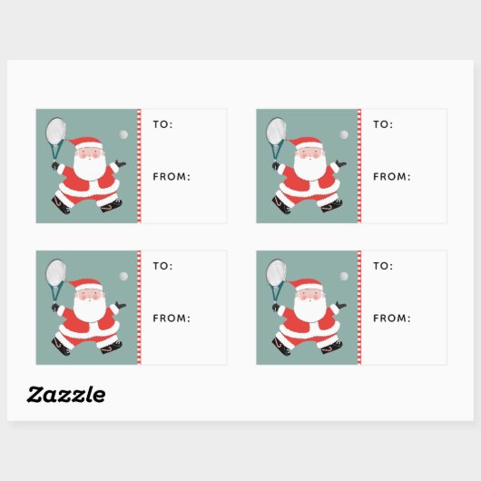 Tennis-kerstcadeaus Rechthoekige Sticker (Vel)