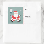 Tennis-kerstcadeaus Rechthoekige Sticker (Tas)