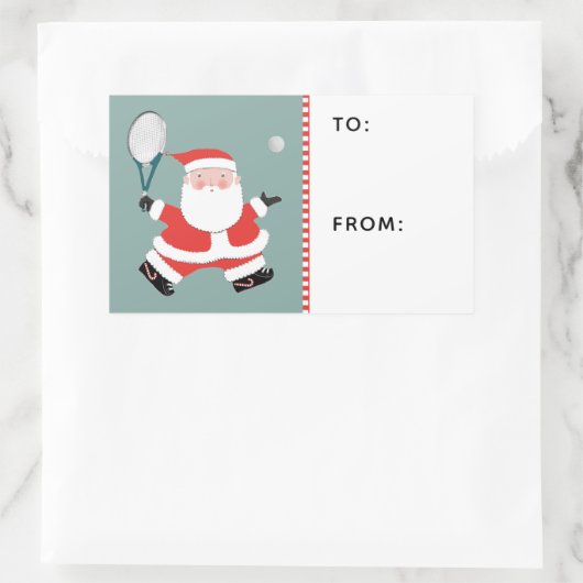 Tennis-kerstcadeaus Rechthoekige Sticker (Tas)