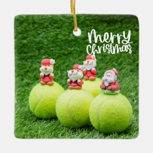 Tennis Kerstcadeaus voor tennisspeler Keramisch Ornament (Voorkant)