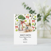 TENNIS Kerstfeest met bal en racket Briefkaart (Staand voorkant)