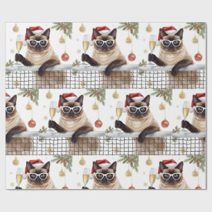 Tennis Kerstfeest Thema voor Kattenliefhebbers Cadeaupapier