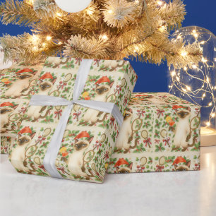 Tennis Kerstfeest voor kattenliefhebbers Cadeaupapier