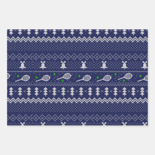 Tennis-kerstfeestbeker met geventileerde patroonbe inpakpapier vel (Voorkant 3)