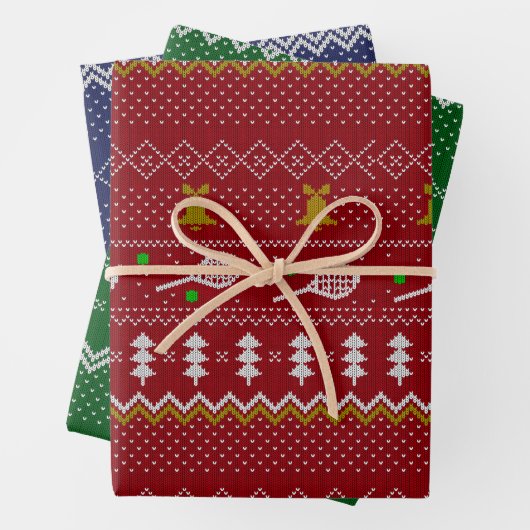 Tennis-kerstfeestbeker met geventileerde patroonbe inpakpapier vel (In situ)