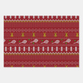 Tennis-kerstfeestbeker met geventileerde patroonbe inpakpapier vel (Voorkant)